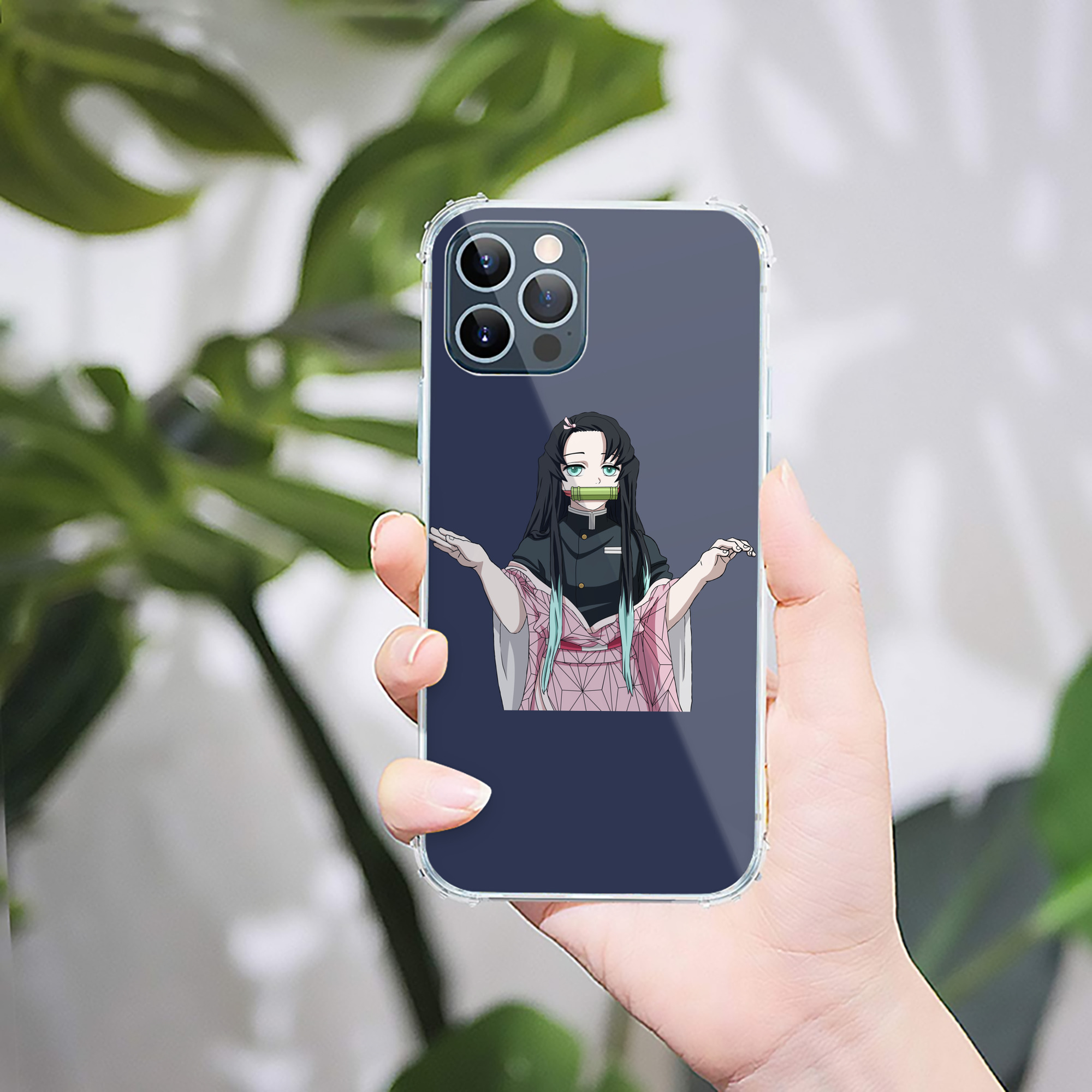 （画像用） 鬼滅の刃（きめつのやいば）竈門 禰󠄀豆子／かまど ねずこ Kamado Nezuko 【iPhone 12シリーズ対応】透明スマホケース（クリアソフトケース）